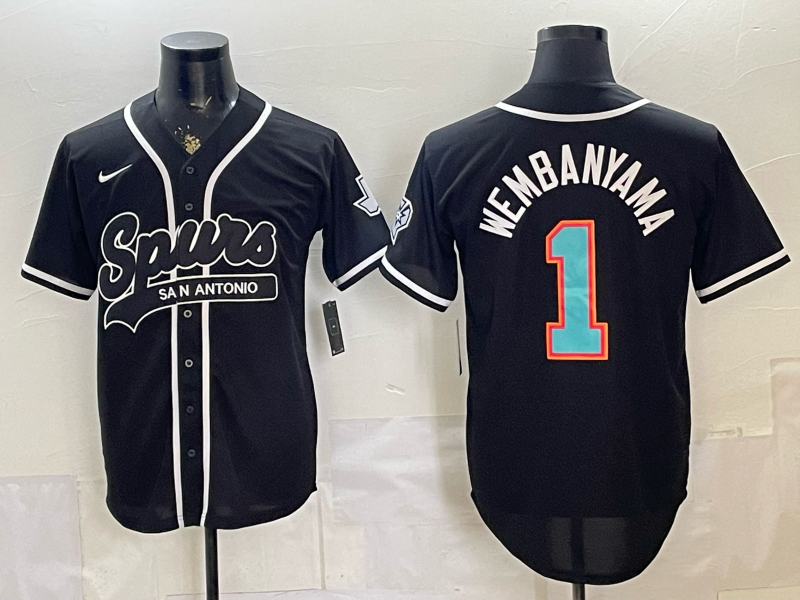 Men San Antonio Spurs #1 Wembanyama black 2026 NBA Jersey 0528001